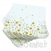 LEEQ Lot de 150 Serviettes de Table Blanc avec étoiles dorées pour Mariage  fête  Anniversaire  dîner  déjeuner  Serviettes de Table avec 2 Couches  12 7 x 12 7 cm - B07LCK5FXY